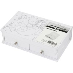 Jewellery Box, 5 cm, 18x10,5 cm, white, 1 pc