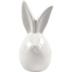Rabbit, H: 11,4 cm, dia. 5,5 cm, white, 12 pc/ 1 pack