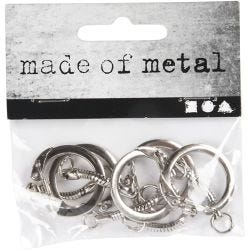 Keyring with chain, L: 6 cm, dia. 2,3 cm, 5 pc/ 1 pack