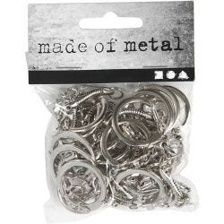 Keyring with chain, L: 6 cm, dia. 2,3 cm, 25 pc/ 1 pack