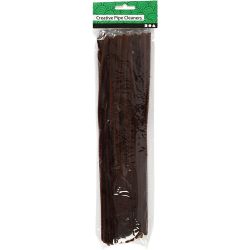 Chenille, L: 30 cm, thickness 6 mm, brown, 50 pc/ 1 pack