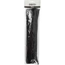 Chenille, L: 30 cm, thickness 6 mm, black, 50 pc/ 1 pack