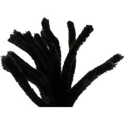Chenille, L: 30 cm, thickness 15 mm, black, 15 pc/ 1 pack