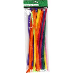 Chenille, L: 30 cm, thickness 6 mm, assorted colours, 50 asstd./ 1 pack