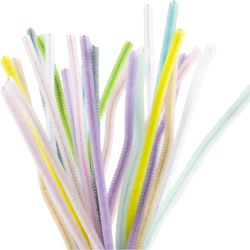 Chenille, 30 cm, 6 mm, pastel colours, 25asstd./ 1 pack