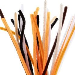 Chenille, 30 cm, 6 mm, halloween colours, 25asstd./ 1 pack