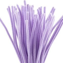 Chenille, L: 30 cm, thickness 6 mm, purple, 50pc/ 1 pack