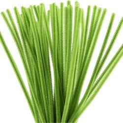 Chenille, 30 cm, 6 mm, leaf green, 50pc/ 1 pack
