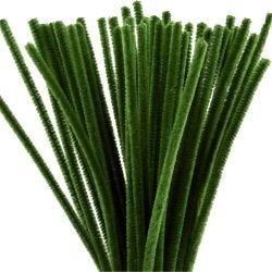 Chenille, 30 cm, 6 mm, fir green, 50pc/ 1 pack