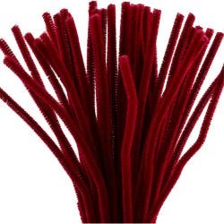 Chenille, 30 cm, 6 mm, dark red, 50pc/ 1 pack