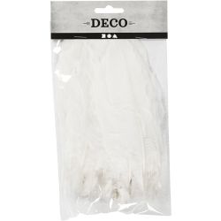 Feathers, size 10-18, white, 70 pc/ 1 bag