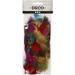 Guinea fowl feathers, assorted colours, 3 g/ 1 pack
