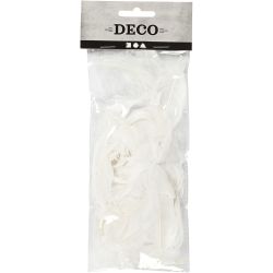 Goose feathers, round, L: 5-8 cm, white, 3 g/ 1 pack
