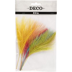 Artificial feathers, L: 15 cm, W: 8 cm, assorted colours, 10 pc/ 1 pack