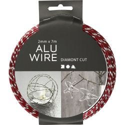 Aluminium Wire, diamond-cut, thickness 2 mm, red, 7 m/ 1 roll