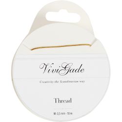 Thread, thickness 0,5 mm, gold, 10 m/ 1 roll