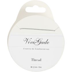 Thread, thickness 0,5 mm, silver, 10 m/ 1 roll