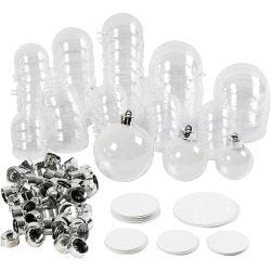 Baubles to Decorate, dia. 5+6+8 cm, 60 pc/ 1 pack