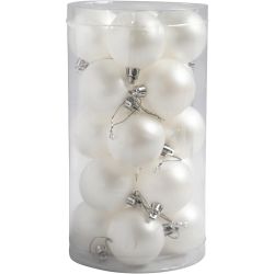 Christmas Ornaments, dia. 6 cm, white, mother-of-pearl, 20 pc/ 1 pack