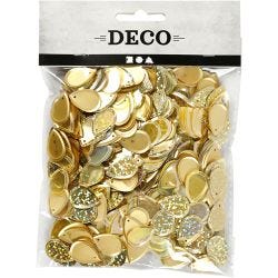 Sequins, raindrop, size 14x19 mm, gold, 50 g/ 1 pack