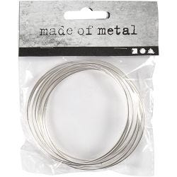 Metal Wire Ring, dia. 7 cm, thickness 1,5 mm, silver, 10 pc/ 1 pack