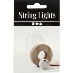 LED String of Lights, L: 27 cm, silver, 1 pc