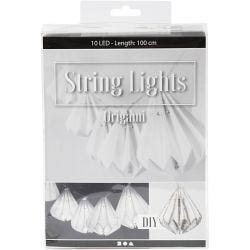 LED Light String with Lampshades, 80 mm, 100 cm, 65 mm, white, 1 pc