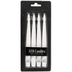 LED Christmas tree candle, H: 15,5 cm, dia. 14 mm, 4 pc/ 1 pack