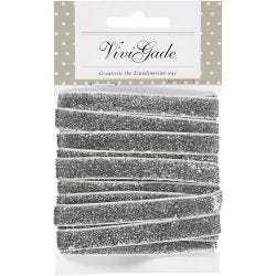 Decorative Ribbon, W: 10 mm, silver, 5 m/ 1 roll