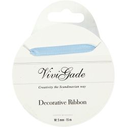 Decoration Ribbon, W: 6 mm, light blue, 15 m/ 1 roll