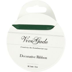 Decoration Ribbon, W: 6 mm, green, 15 m/ 1 roll