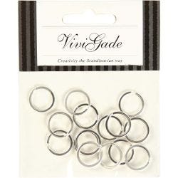 Split Ring, dia. 15 mm, silver-plated, 100 pc/ 1 pack