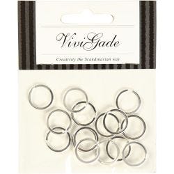Split Ring, dia. 15 mm, silver-plated, 15 pc/ 1 pack