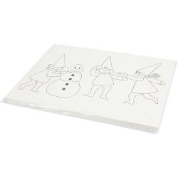 Advent calendar with elves having a snowball fight , A3, size 30x42 cm, white, 30 pc/ 1 pack