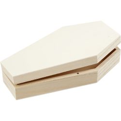 Coffin with magnetic lock, H: 4 cm, L: 18 cm, W: 10 cm, 1 pc