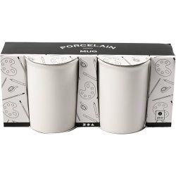 Mugs, H: 10 cm, dia. 7,4 cm, white, 2 pc/ 1 pack