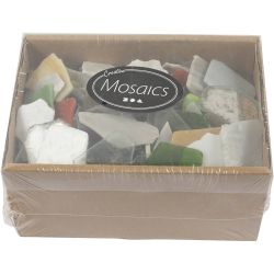 Mosaics, size 15-60 mm, thickness 5 mm, Content may vary , assorted colours, 2 kg/ 1 pack