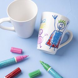 Mugs, H: 10 cm, dia. 5-8 cm, 250 ml, white, 12 pc/ 1 pack