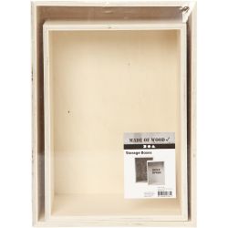 Storage Boxes, rectangle, H: 27+31 cm, D. 12,5 cm, W: 19,5+22,5 cm, 2 pc/ 1 set