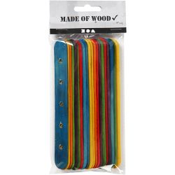 Construction sticks, L: 15 cm, W: 1,8 cm, hole size 4 mm, assorted colours, 20 asstd./ 1 pack