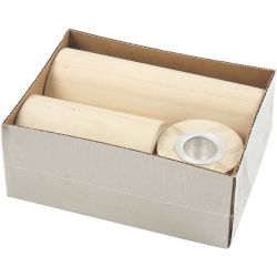 Candle Holders, H: 14,5+9+6,5 cm, hole size 2,3 cm, 3 pc/ 1 pack