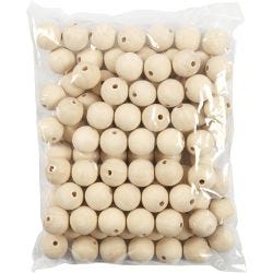 Wooden Bead, dia. 25 mm, hole size 4,5 mm, 100 pc/ 1 pack