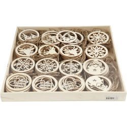 Christmas ornaments, dia. 8 cm, thickness 0,3 cm, 144 pc/ 1 pack