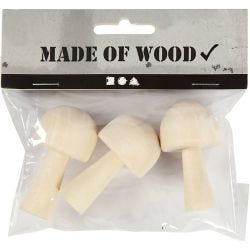 Toadstool, H: 5,2 cm, dia. 2,9 cm, 3 pc/ 1 pack