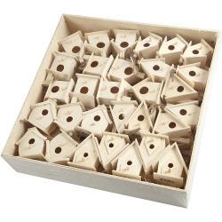 Bird House, H: 7 cm, 6x10 pc/ 1 pack
