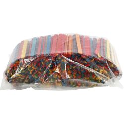 Wood Sticks, L: 11,4 cm, W: 10 mm, assorted colours, 1000 pc/ 1 pack