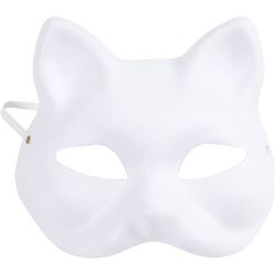 Cat Mask, 17,5 cm, 18,5, white, 1 pc