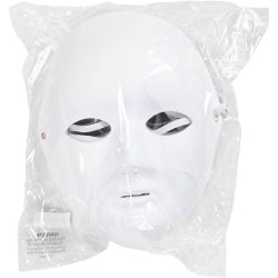 Full Face Mask, H: 22 cm, W: 17 cm, white, 10 pc/ 1 pack