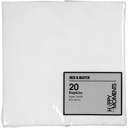Table Napkins, size 40x40 cm, 60 g, white, 20 pc/ 1 pack