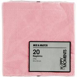 Table Napkins, size 33x33 cm, light red, 20 pc/ 1 pack